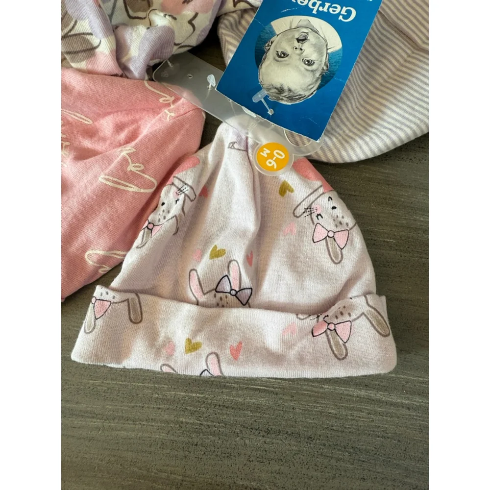 Four pack Gerber Infant Hats variety Pink